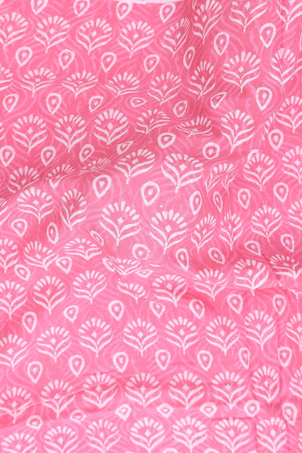 Jaipur Cotton Saree In Pink With Printed Design