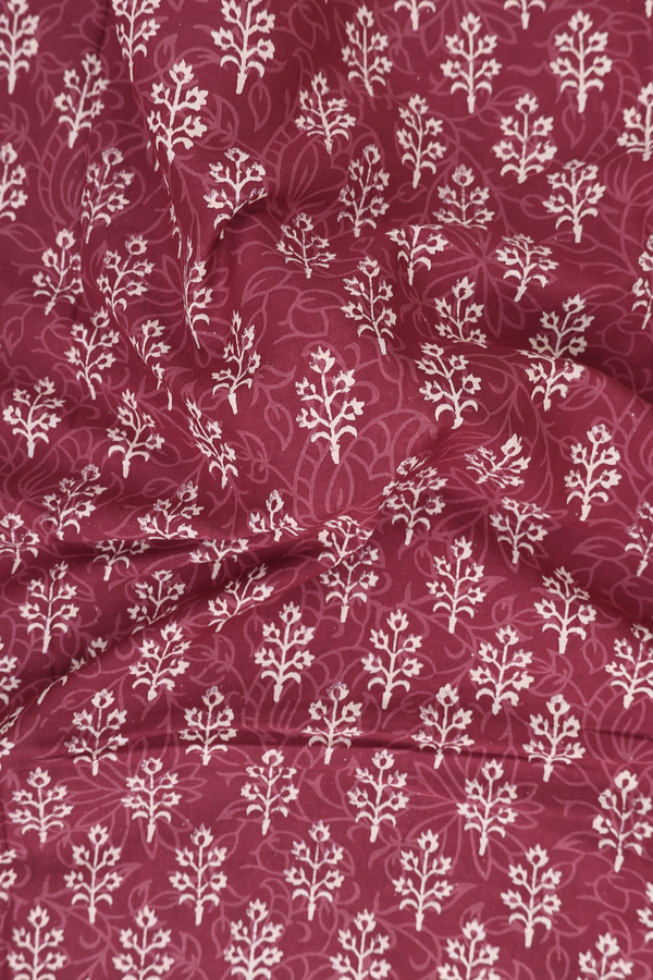 Jaipur Cotton Saree In Blush Mulberry With Printed Design