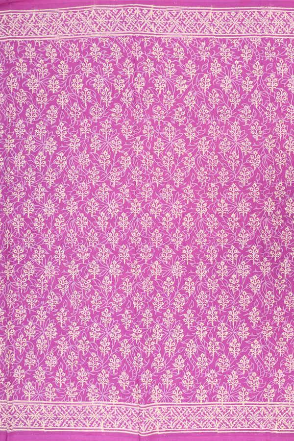 Jaipur Cotton Saree In Purple With Printed Design