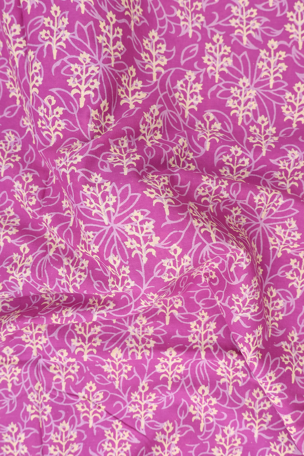 Jaipur Cotton Saree In Purple With Printed Design