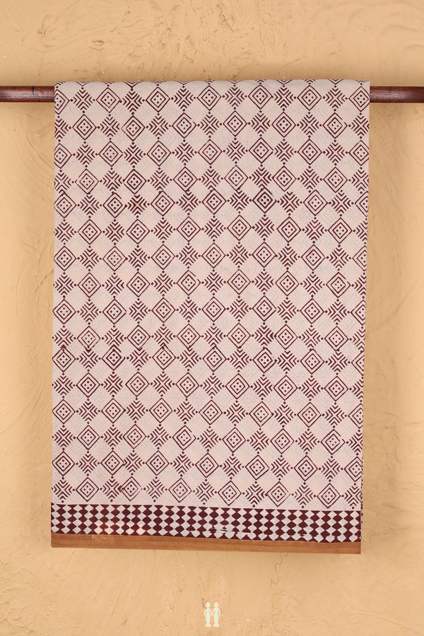 Jaipur Cotton Saree In Beige With Printed Design