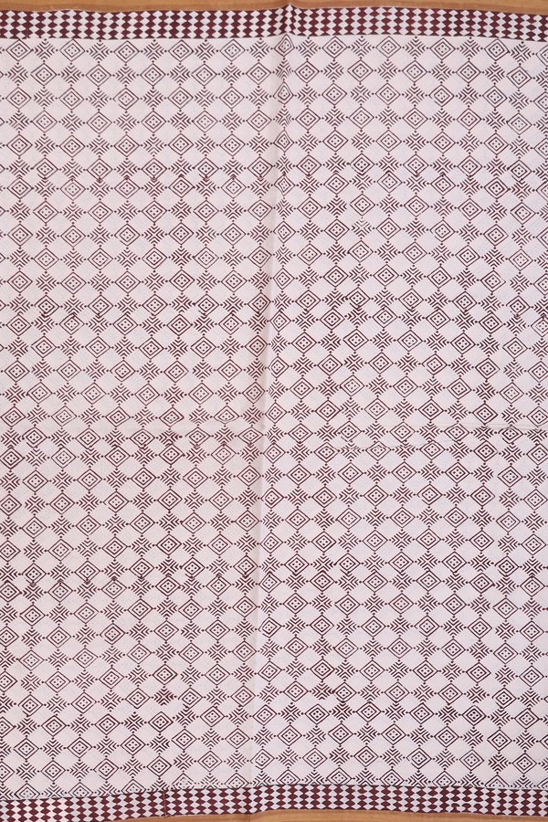 Jaipur Cotton Saree In Beige With Printed Design