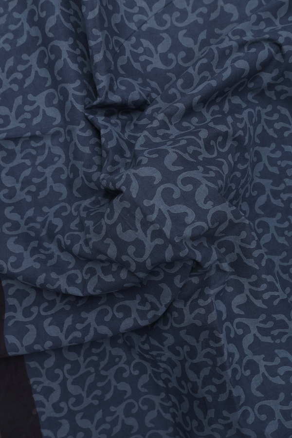 Jaipur Printed Cotton Saree Charcoal Grey With Printed Design