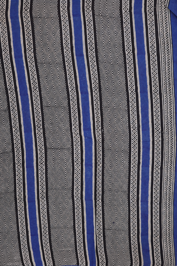 Jaipur Printed Cotton Saree In Beige With Diamond Buttas