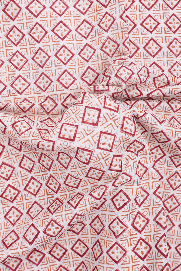 Jaipur Printed Cotton Saree In White With Allover Design