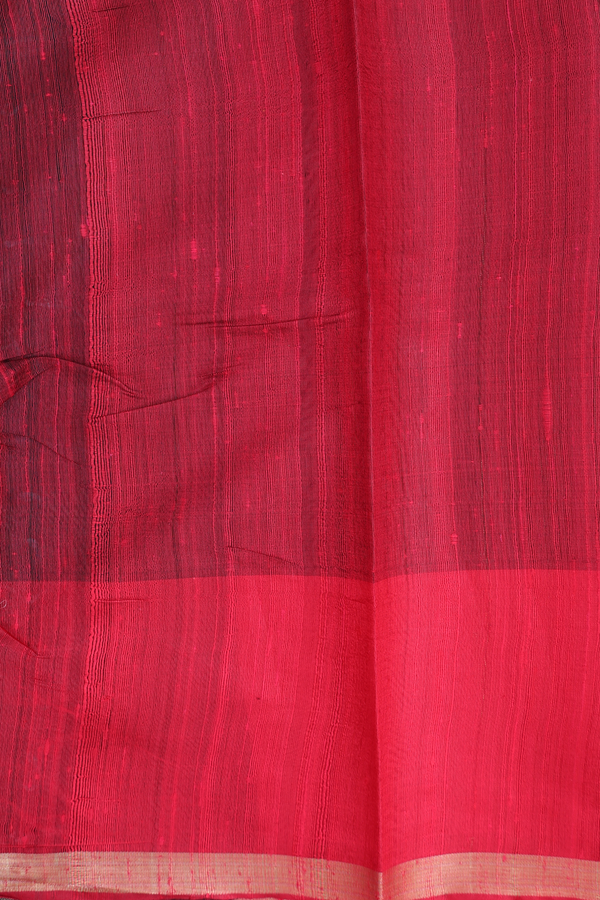 Jute Saree In Black With Temple Border