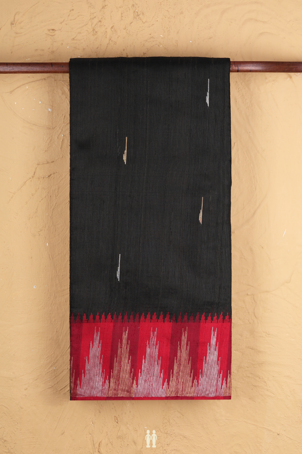 Jute Saree In Black With Malli Moggu Buttas