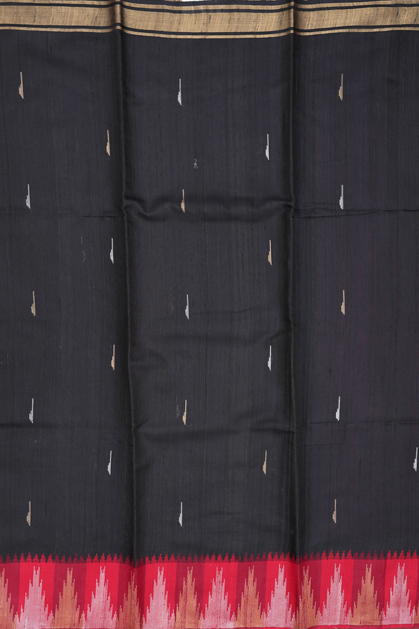 Jute Saree In Black With Malli Moggu Buttas