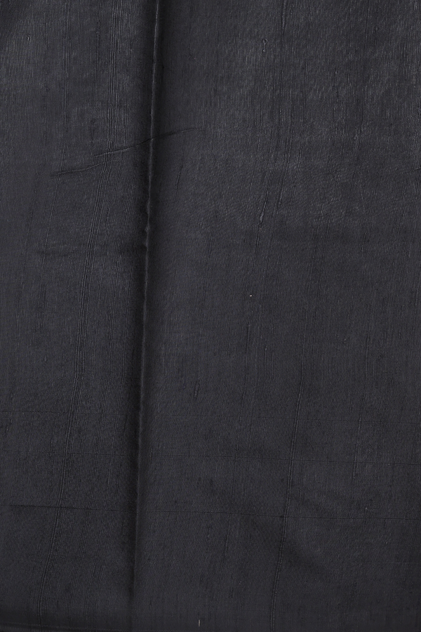 Jute Saree In Black With Zari Buttas