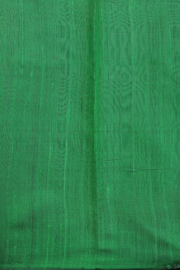 Jute Saree In Bold Green With Zari Buttis