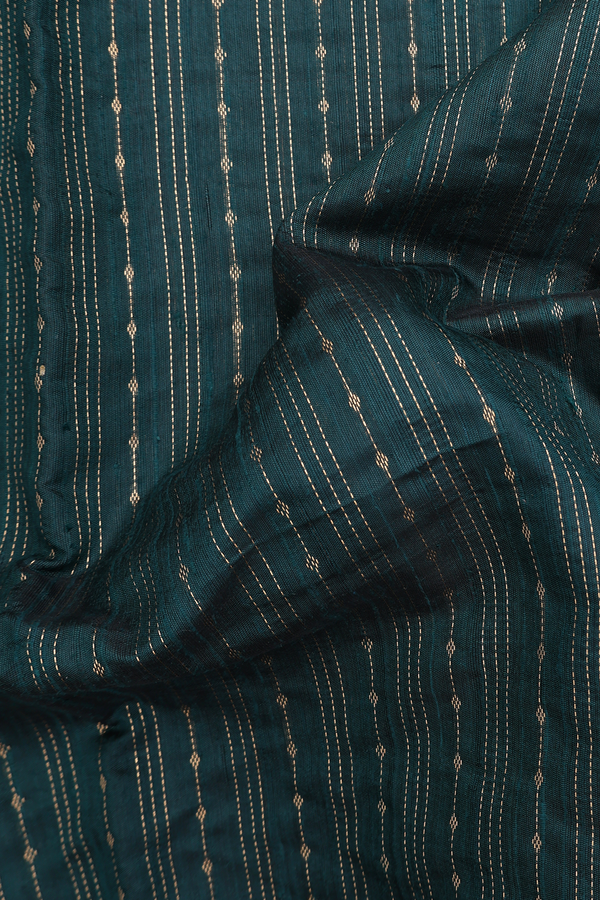 Jute Saree In Bottle Green With Stripes Design