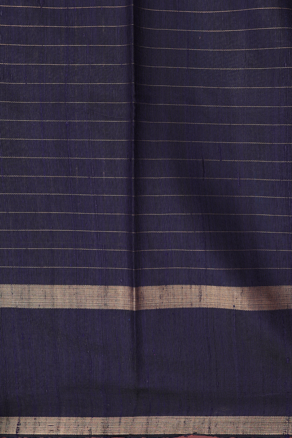 Jute Saree In Capri Blue With Checks Design