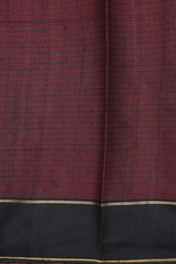 Jute Saree In Chilli Red With Checks Design