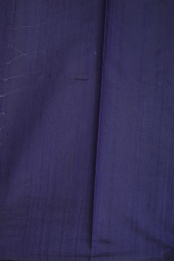 Jute Saree In Cobalt Blue With Contrast Border