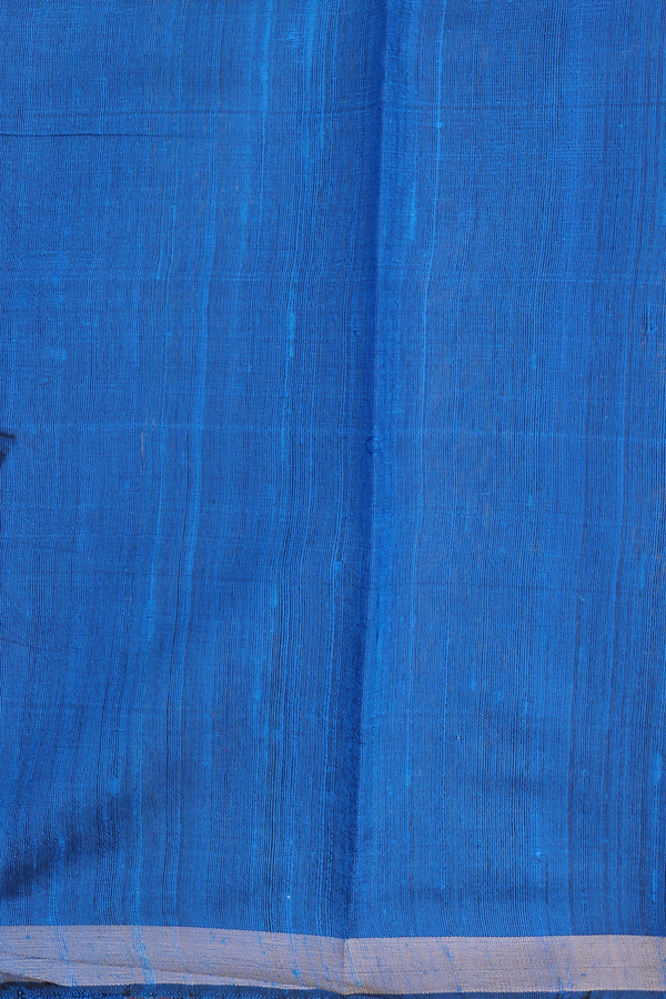 Jute Saree In Cobalt Blue With Floral Buttas