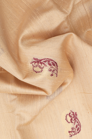 Jute Saree In Cream Color With Floral Zari Motifs