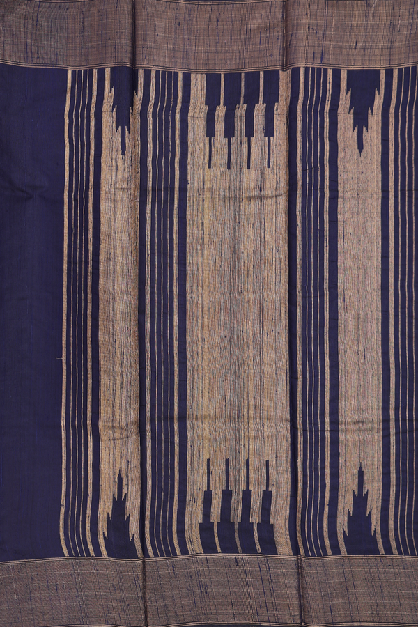 Jute Saree In Crimson Red With Stripes Design