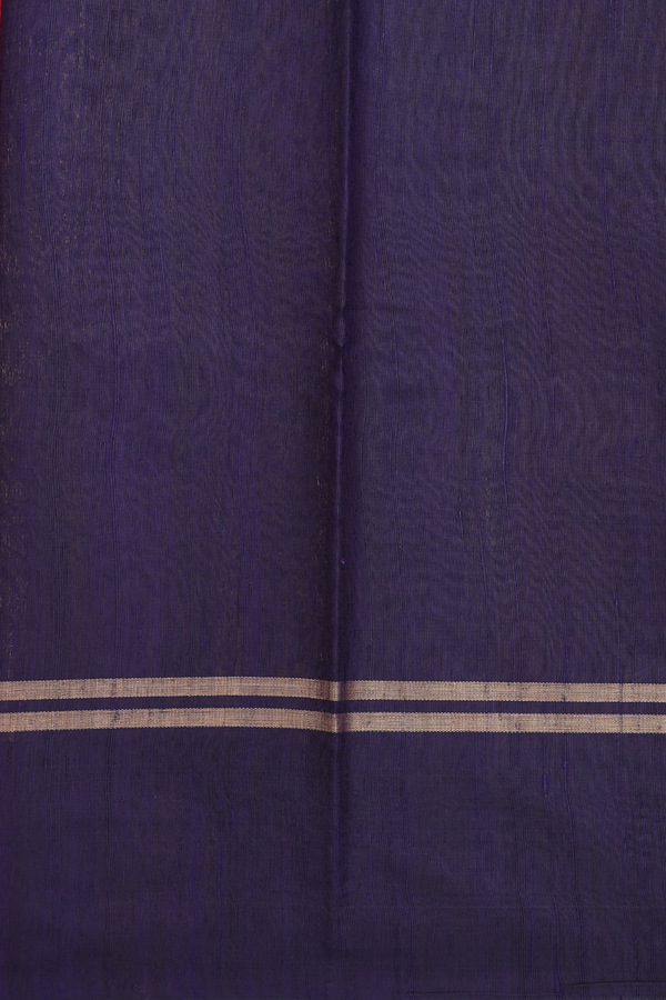 Jute Saree In Crimson Red With Zari Buttas