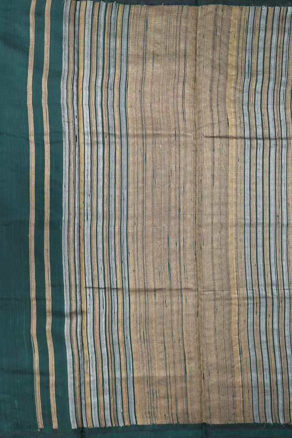 Jute Saree In Dark Green With Malli Moggu Buttas