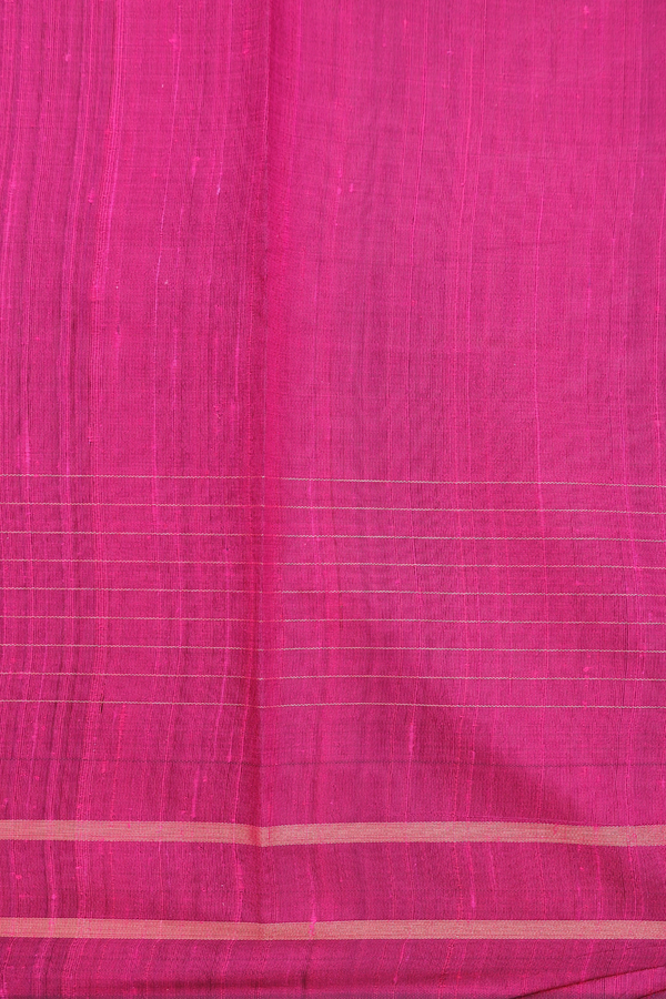 Jute Saree In Dark Green With Stripes Design