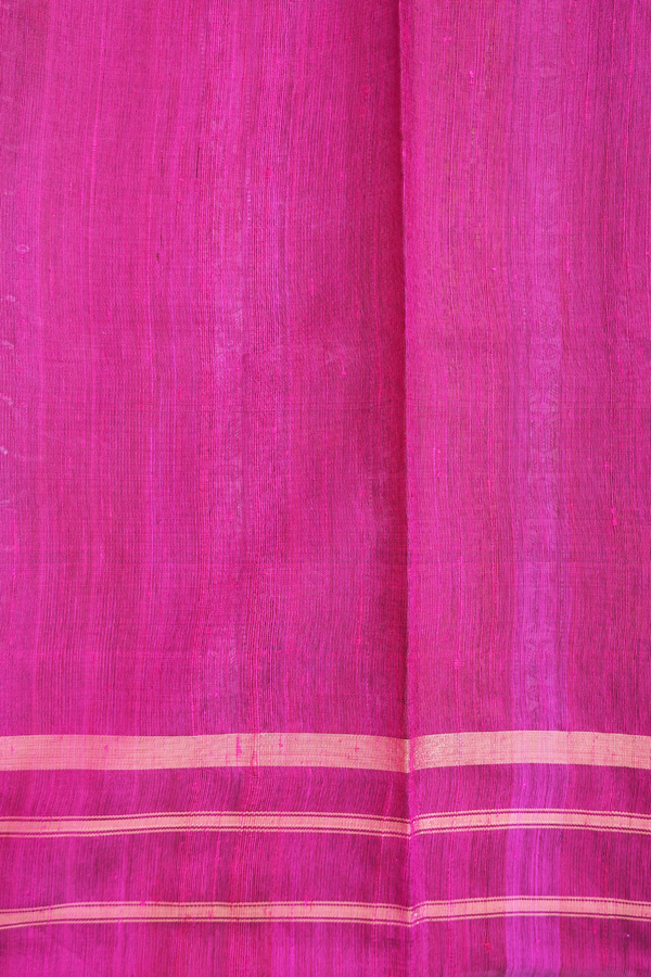 Jute Saree In Dark Green With Threadwork Buttas