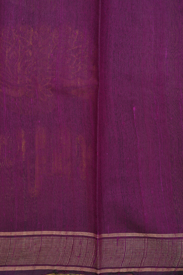 Jute Saree In Dark Yellow With Peacock Buttas