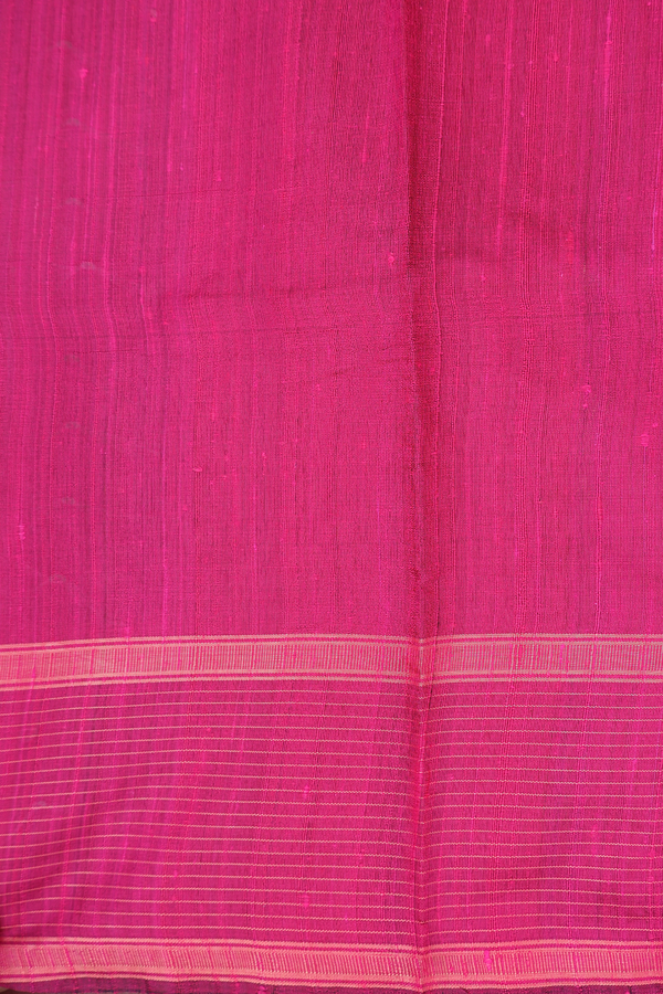Jute Saree In Deep Purple With Leaf Buttas