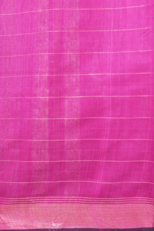 Jute Saree In Dusty Khaki With Threadwork Buttas