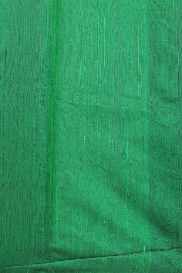 Jute Saree In Emerald Green With Stripes Design