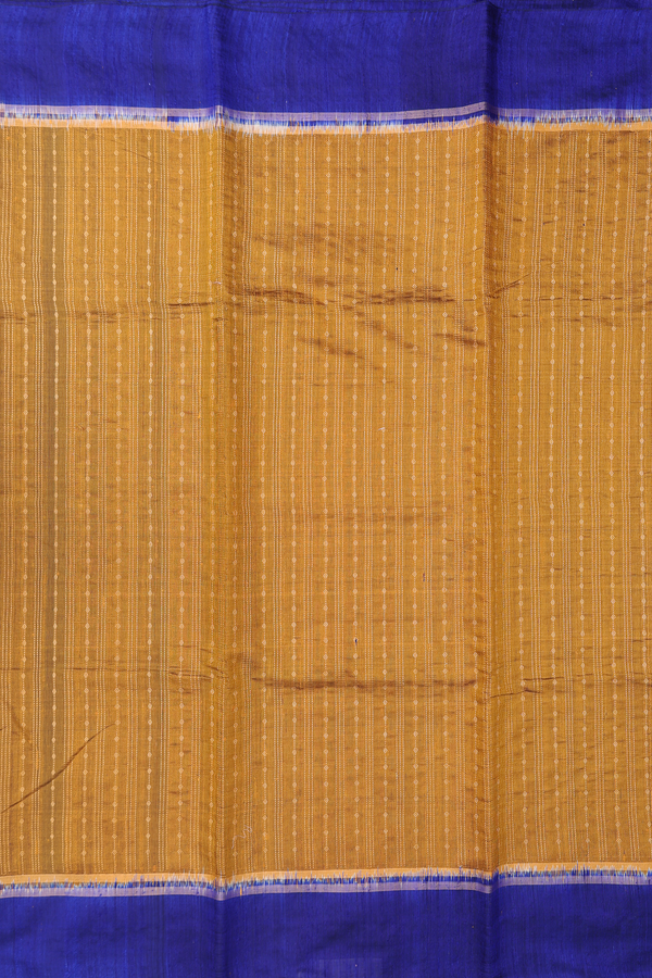 Jute Saree In Golden Brown With Stripes Design