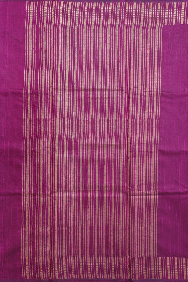 Jute Saree In Grape Purple With Floral Motifs