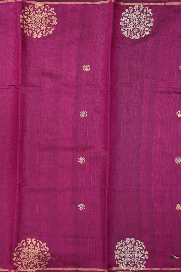 Jute Saree In Grape Purple With Allover Buttas