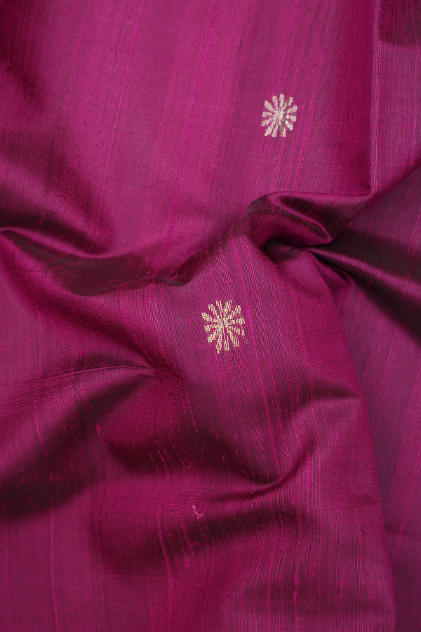 Jute Saree In Grape Purple With Allover Buttas