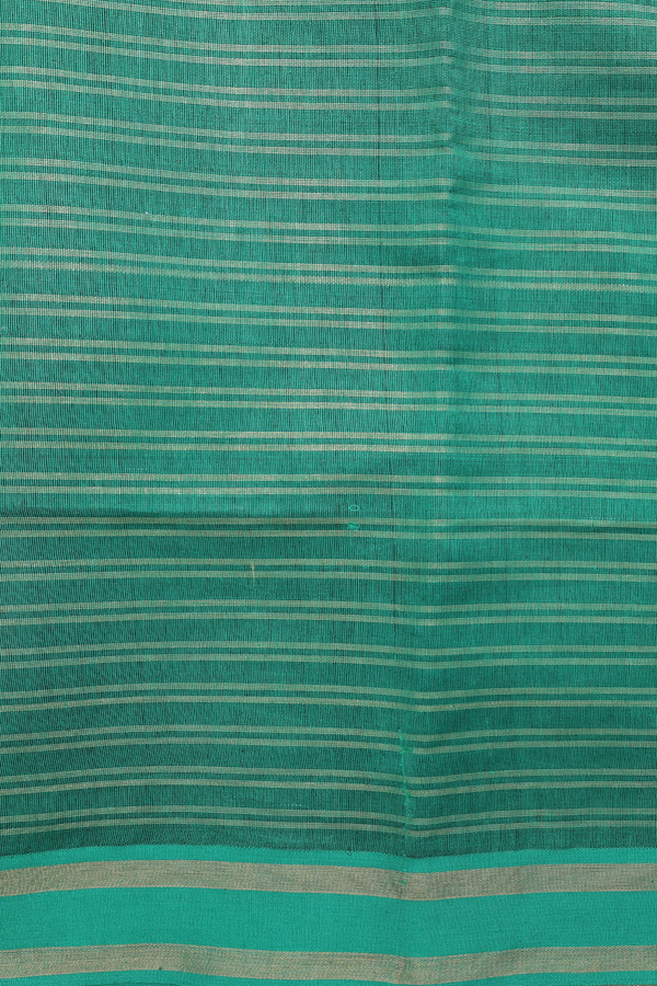 Jute Saree In Green With Stripes Design