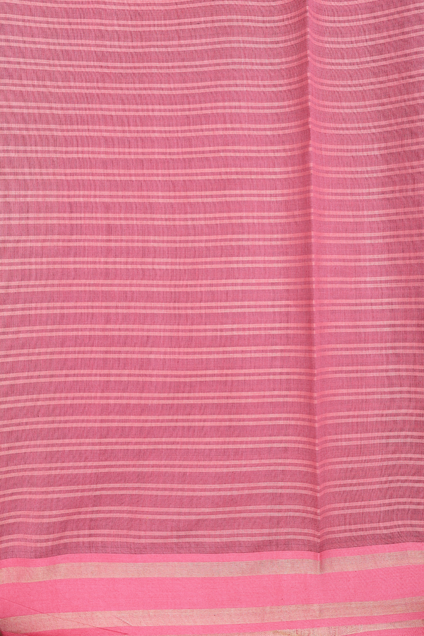 Jute Saree In Greenish Brown With Stripes Design
