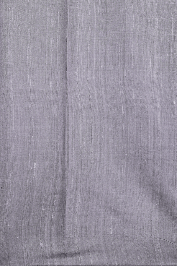 Jute Saree In Grey With Checks Border