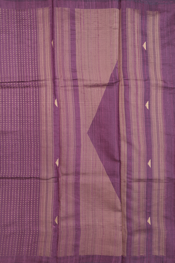 Jute Saree In Greyish Purple With Zari Buttis