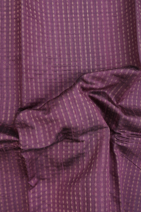 Jute Saree In Greyish Purple With Zari Buttis