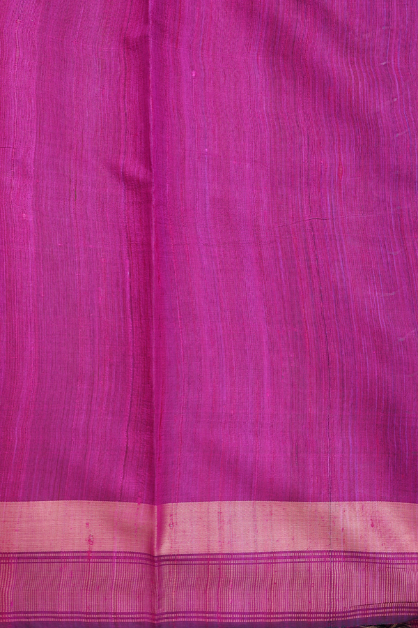 Jute Saree In Indigo Blue With Chakram Motifs
