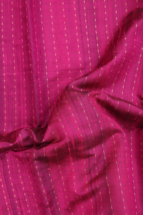 Jute Saree In Magenta With Stripes Design