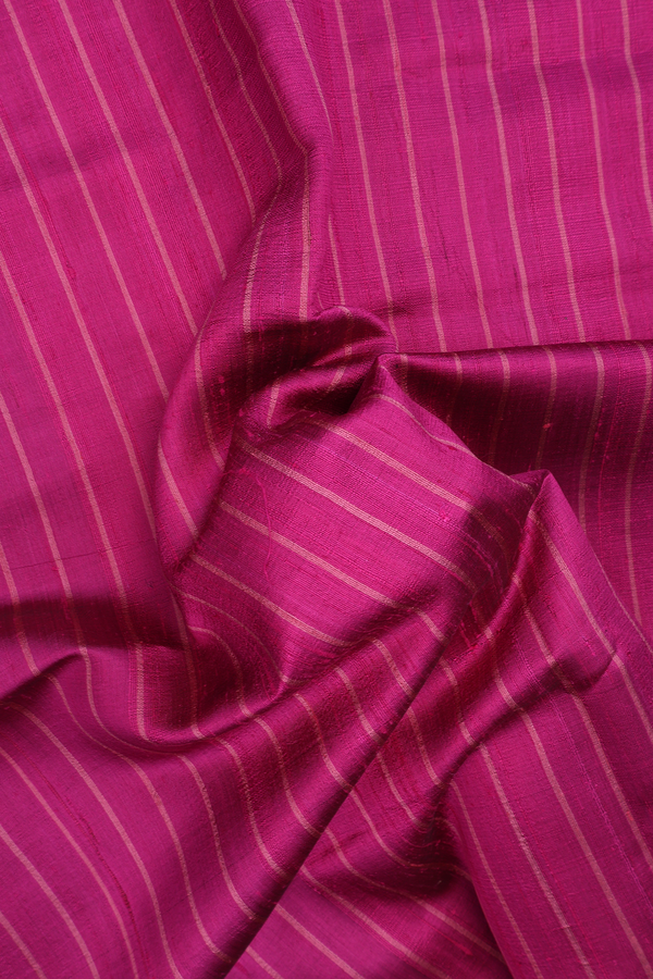 Jute Saree In Magenta With Stripes Design
