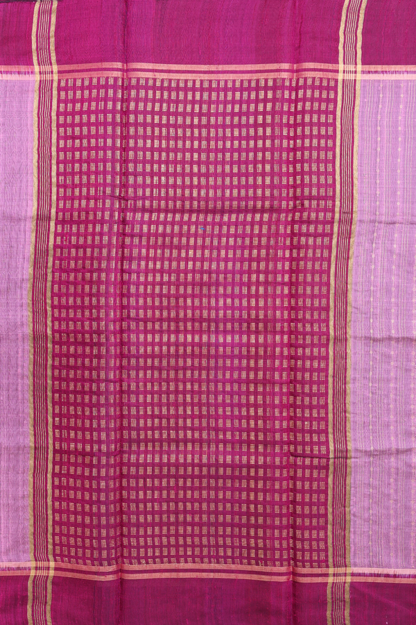 Jute Saree In Mauve With Stripes Design