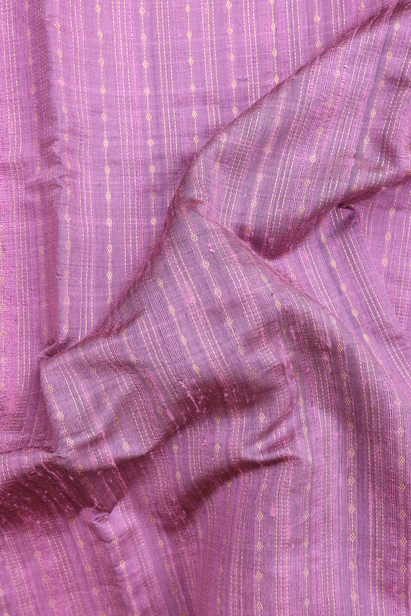 Jute Saree In Mauve With Stripes Design