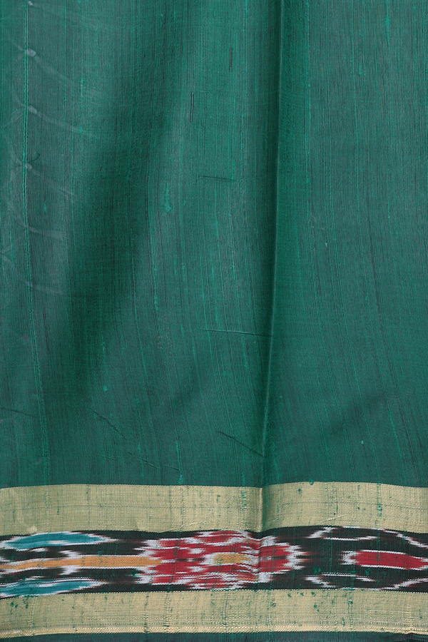 Jute Saree In Midnight Blue With Zari Buttas