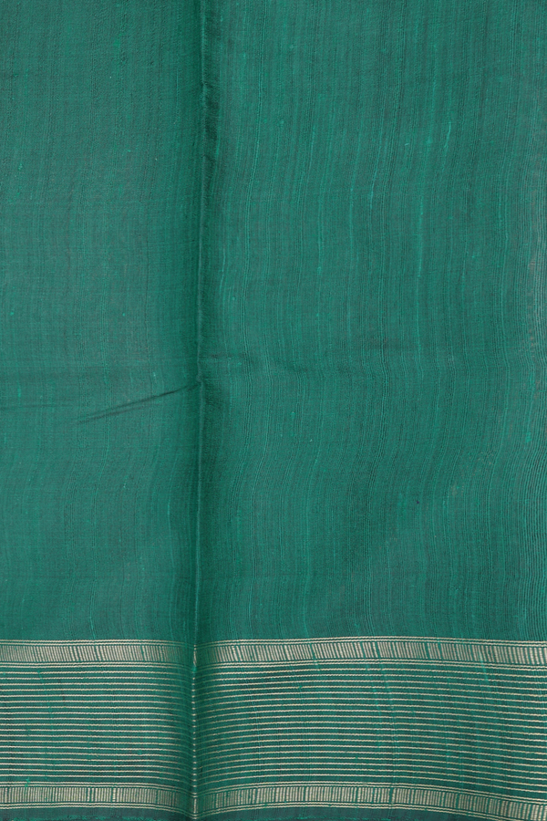 Jute Saree In Navy Blue With Allover Buttas