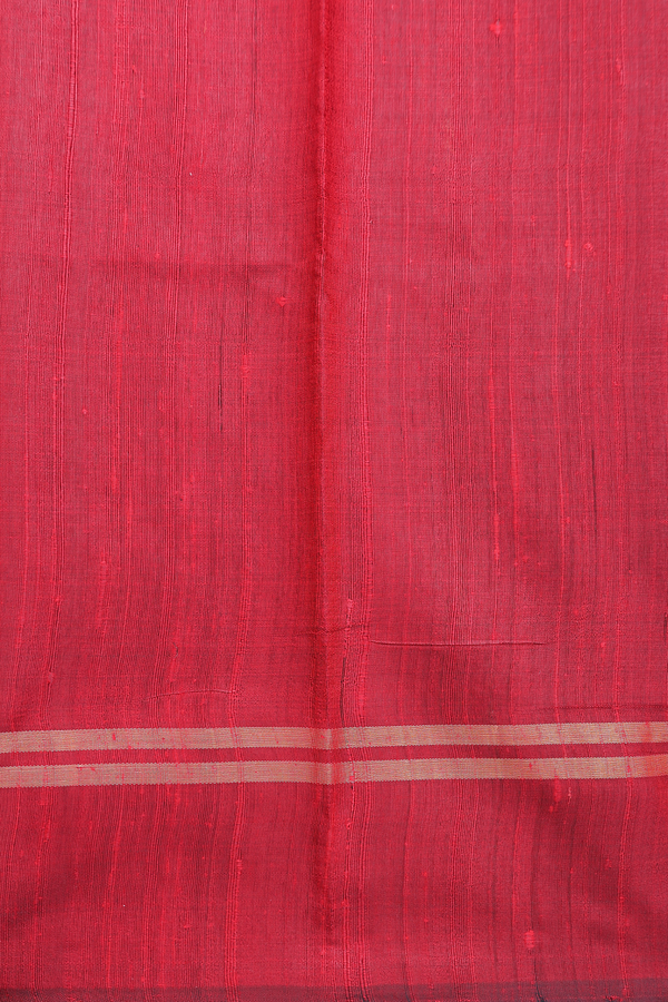 Jute Saree In Navy Blue With Contrast Border