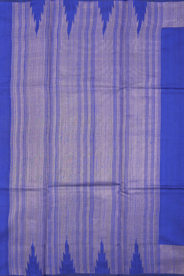 Jute Saree In Royal Blue With Zari Buttas