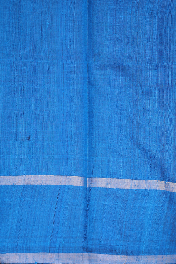 Jute Saree In Navy Blue With Zari Buttas