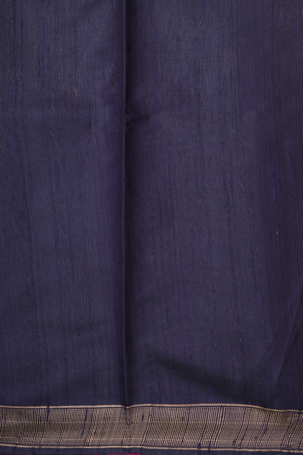 Jute Saree In Plain Berry Purple With Zari Border