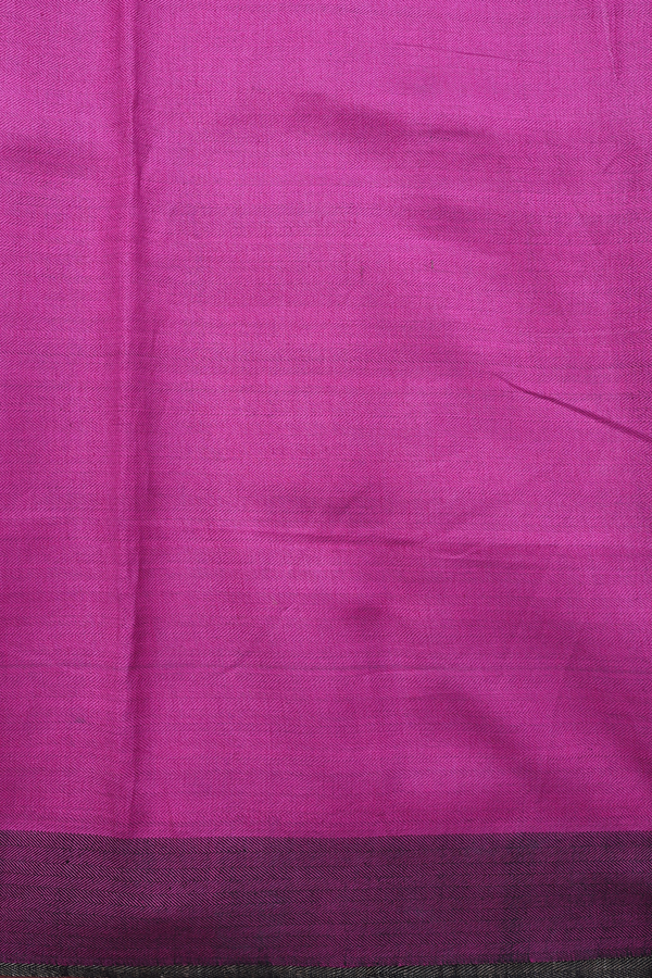 Jute Saree In Plain Brown With Contrast Border